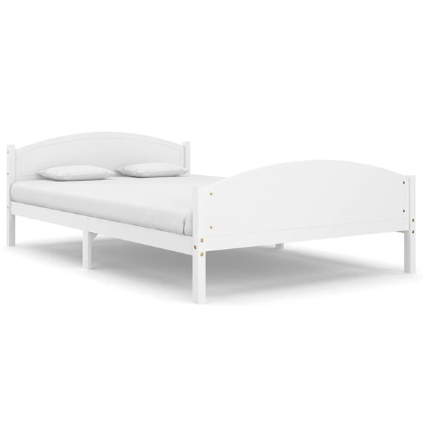 vidaXL Cadre de lit Blanc Bois de pin massif 160x200 cm