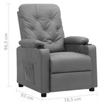 vidaXL Fauteuil Gris Similicuir