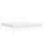 vidaXL Cadre de lit métal sans matelas et pied de lit blanc 193x203 cm