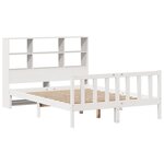 vidaXL Lit bibliothèque sans matelas blanc 140x200 cm bois pin massif