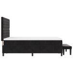vidaXL Lit à ressorts avec matelas et banc noir 160x200 cm velours