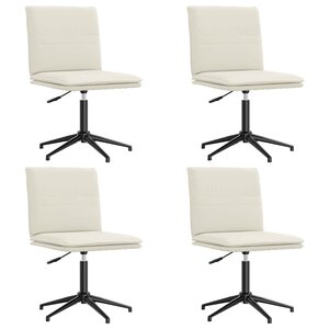 vidaXL Chaises à manger lot de 4 Crème Velours