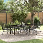 vidaXL Ensemble de salle à manger de jardin 7 pièces Rattan PE Noir