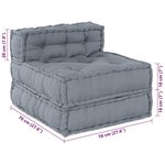 Pouf Modulable vidaXL Gris 70x70x54 en Tissu