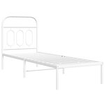 vidaXL Cadre de lit métal sans matelas avec tête de lit blanc 75x190cm