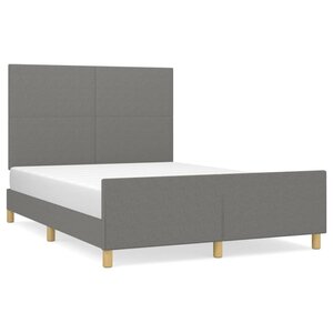 vidaXL Cadre de lit sans matelas gris foncé 140x190 cm tissu