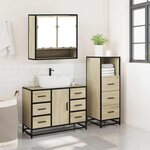 vidaXL Ensemble de meubles de salle de bain 3 Pièces chêne sonoma