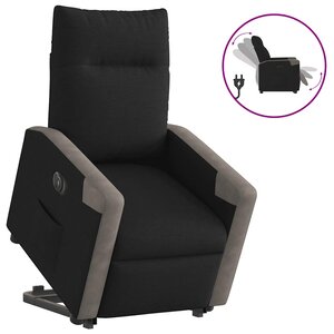 vidaXL Fauteuil inclinable électrique noir tissu