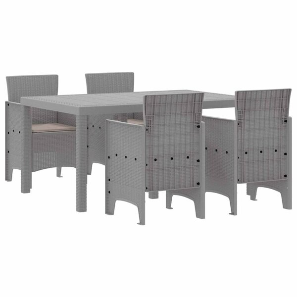 vidaXL Ensemble de salle à manger pour jardin 5 Pièces Gris clair