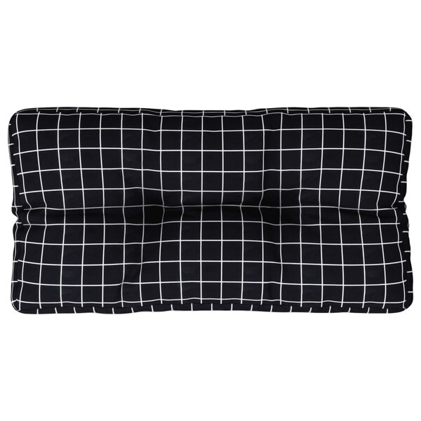 vidaXL Coussin de palette motif à carreaux noir 70x40x12 cm tissu