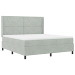 Lit à ressorts vidaXL avec matelas et lumière LED Gris clair 180x200 cm Velours