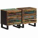 vidaXL Tables de chevet 2 Pièces 40x34x46 cm bois massif de récupération