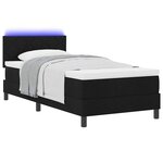 vidaXL Lit à ressorts avec matelas Noir 90 x 200 cm tissu
