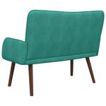 vidaXL Sofa 2 places Turquoise 115 x 61 x 87 cm Velours