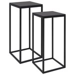 vidaXL Tables d'appoint 2 Pièces Noir Acier