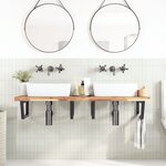 vidaXL Étagère de vasque murale acier et bois massif d'acacia