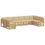 vidaXL Ensemble de canapés d'extérieur 10 pc Blanc et Beige Polyester
