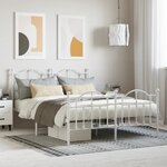vidaXL Cadre de lit métal avec tête de lit/pied de lit blanc 140x190cm