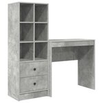 vidaXL Bureau avec rangement 2 Pièces Gris béton 80 x 40 x 76 cm