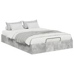 vidaXL Cadre de lit ottoman Gris béton 150 x 200 cm Bois d'ingénierie
