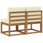 vidaXL 2 Pièce Sofa de milieu extérieur Bois d'Acacia Massif