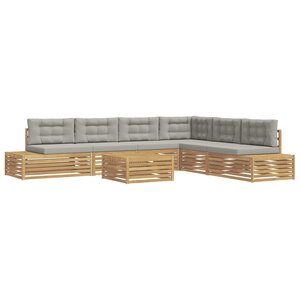 vidaXL 8 Pièces Ensemble de canapés d'extérieur Polyester Blanc
