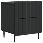 vidaXL Cabinet de chevet avec tiroir 2 Pièces Noir 43 x 34 5 x 49 5 cm