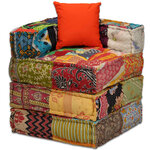 Vidaxl pouf modulaire à 2 places patchwork tissu