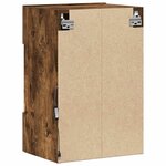vidaXL Meubles muraux avec lumières LED pour TV 2Pièces chêne fumé 40x30x60 5 cm