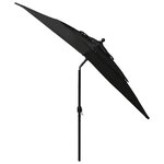 vidaXL Parasol de jardin à 3 niveaux avec mât en aluminium noir