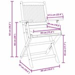 vidaXL Chaises de jardin pliantes avec coussin gris - 4 pièces en bois d'acacia solide