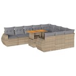 vidaXL Salon de jardin 11 Pièces avec coussins beige résine tressée