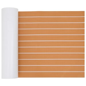 vidaXL Tapis de bateau Rayé Marron et blanc 240 x 60 cm EVA