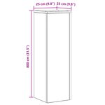 vidaXL Supports de plantes 2 Pièces Chêne noir 25x25x80 cm Bois d'ingénierie