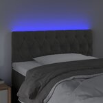 vidaXL Tête de lit à LED Gris foncé 90x7x78/88 cm Velours