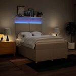 vidaXL Sommier à lattes de lit avec matelas Crème 160x200 cm Tissu