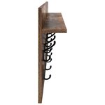 vidaXL Porte-manteau mural avec étagère avec stockage Chêne fumé 100 x 40 x 12 cm