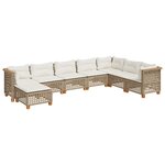 vidaXL Salon de jardin avec coussins 8 Pièces beige résine tressée