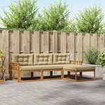 vidaXL Ensemble de canapés d'extérieur 4 Pièces Naturel et Beige