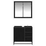 vidaXL Ensemble de mobilier de salle de bain 2 Pièces Chêne noir