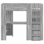 vidaXL Cadre de lit superposé avec bureau Gris Sonoma 80 x 200 cm