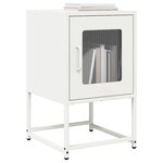 vidaXL Table de chevet blanc 36x39x60 5 cm acier laminé à froid
