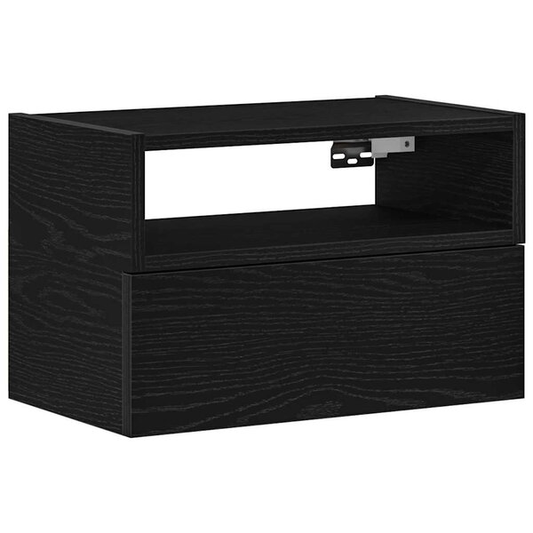 vidaXL Table de chevet murale noir 45x26x28 5 cm