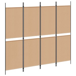 vidaXL Paravent 4 Panneaux Beige 200 x 180 cm Tissu