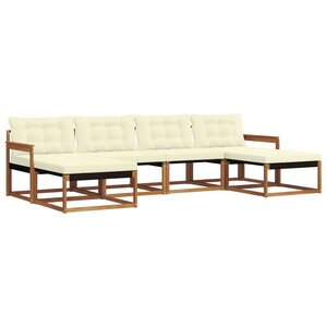 vidaXL Ensemble de canapés d'extérieur 6 pc Naturel et Crème