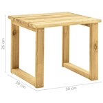 Vidaxl chaise longue de jardin avec table et coussin pin imprégné