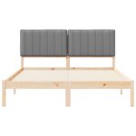 vidaXL Cadre de lit avec tête de lit rembourrée Gris clair