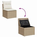 vidaXL Ensemble de canapé de jardin 5 Pièces Beige et blanc