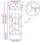 vidaXL Clôture de jardin 3 Pièces Noir 112 x 40 cm Acier