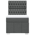 vidaXL Sommier à lattes de lit et matelas Gris foncé 90x190 cm Tissu